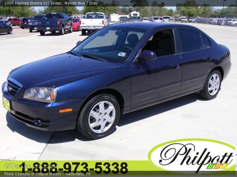 Moonlit Blue / Gray 2005 Hyundai Elantra GLS Sedan