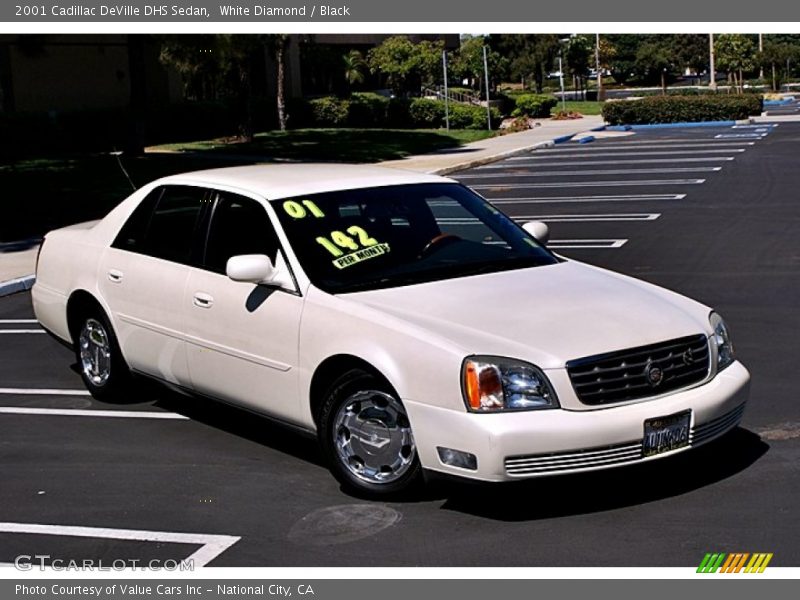 White Diamond / Black 2001 Cadillac DeVille DHS Sedan