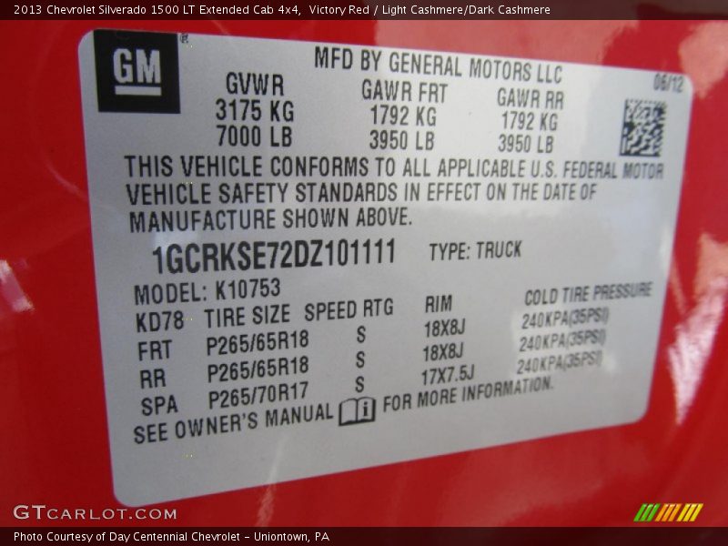 Victory Red / Light Cashmere/Dark Cashmere 2013 Chevrolet Silverado 1500 LT Extended Cab 4x4