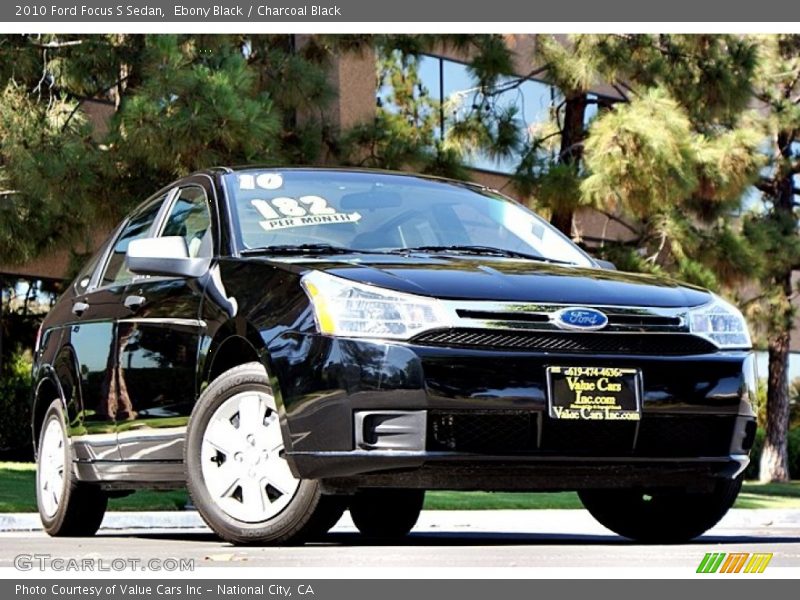 Ebony Black / Charcoal Black 2010 Ford Focus S Sedan