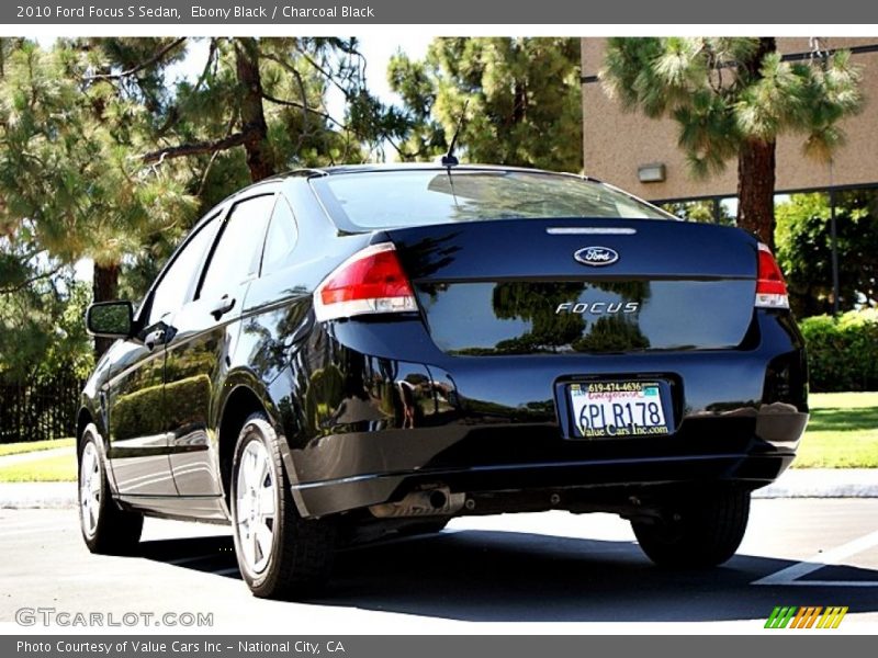 Ebony Black / Charcoal Black 2010 Ford Focus S Sedan