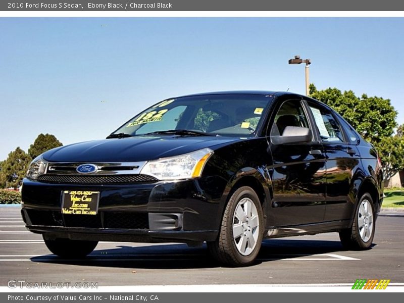 Ebony Black / Charcoal Black 2010 Ford Focus S Sedan