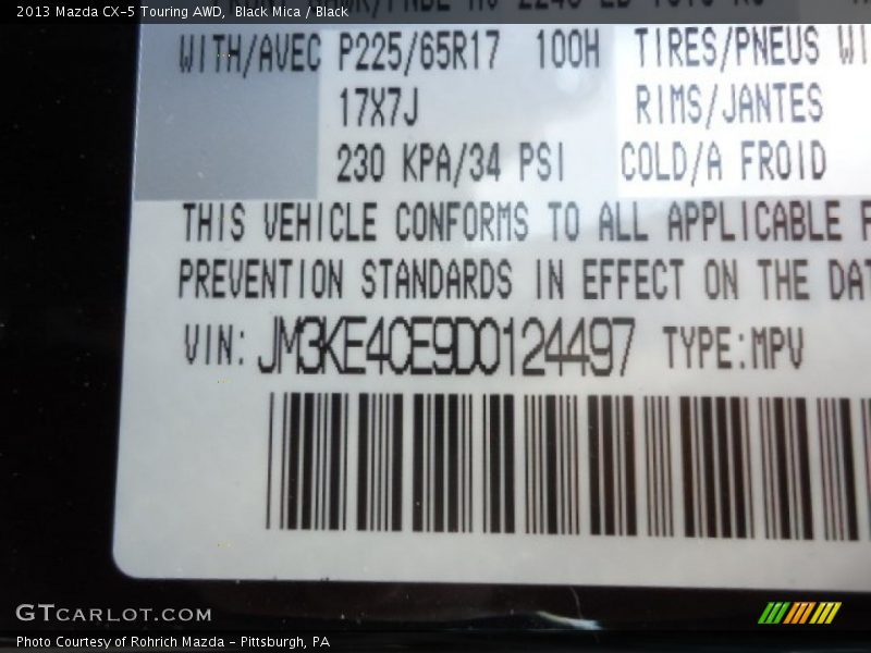 Black Mica / Black 2013 Mazda CX-5 Touring AWD