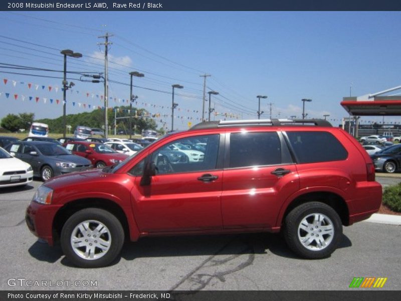 Rave Red / Black 2008 Mitsubishi Endeavor LS AWD