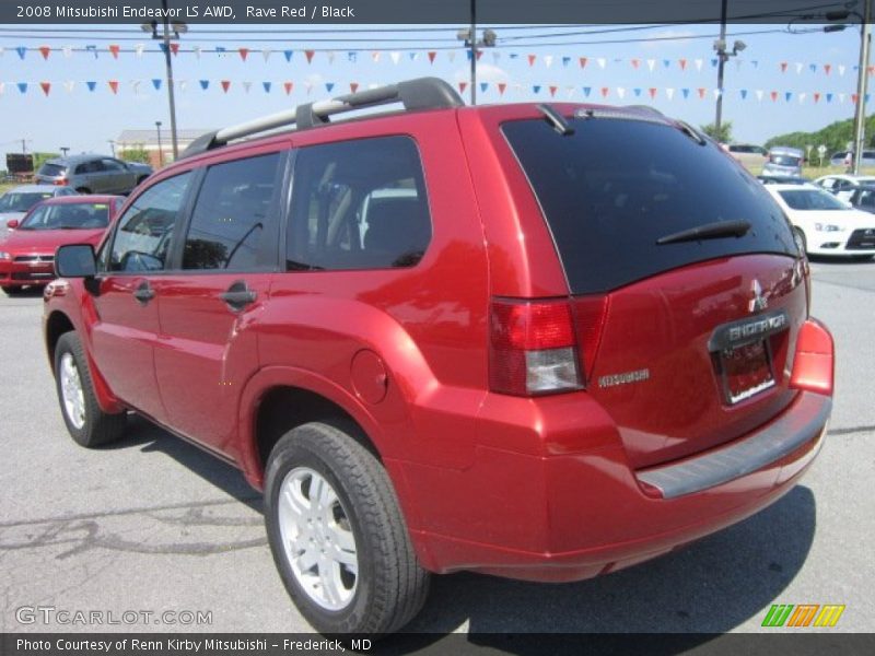 Rave Red / Black 2008 Mitsubishi Endeavor LS AWD