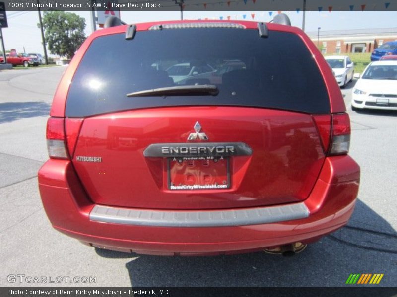 Rave Red / Black 2008 Mitsubishi Endeavor LS AWD