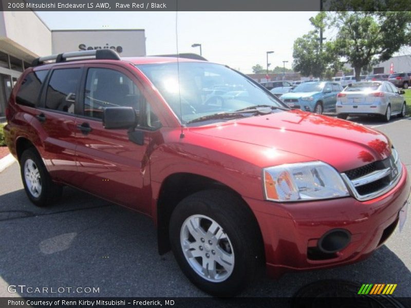 Rave Red / Black 2008 Mitsubishi Endeavor LS AWD