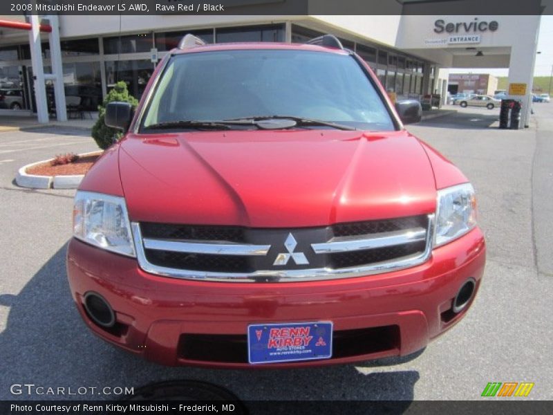 Rave Red / Black 2008 Mitsubishi Endeavor LS AWD