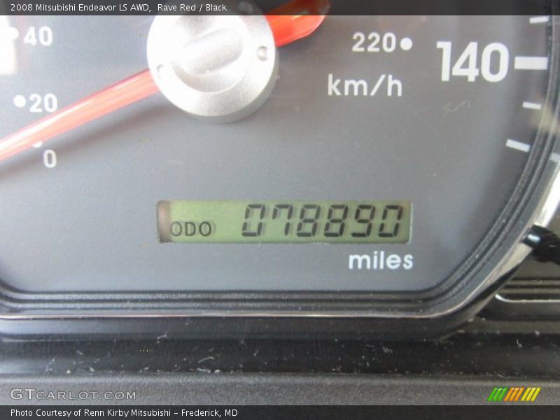 Rave Red / Black 2008 Mitsubishi Endeavor LS AWD