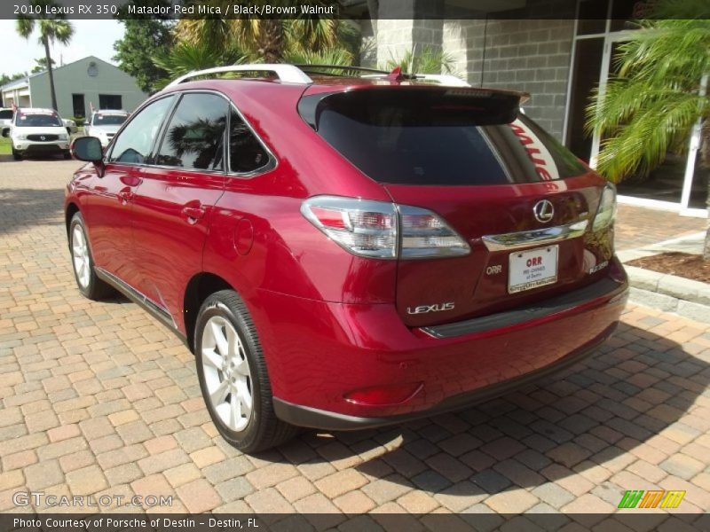 Matador Red Mica / Black/Brown Walnut 2010 Lexus RX 350