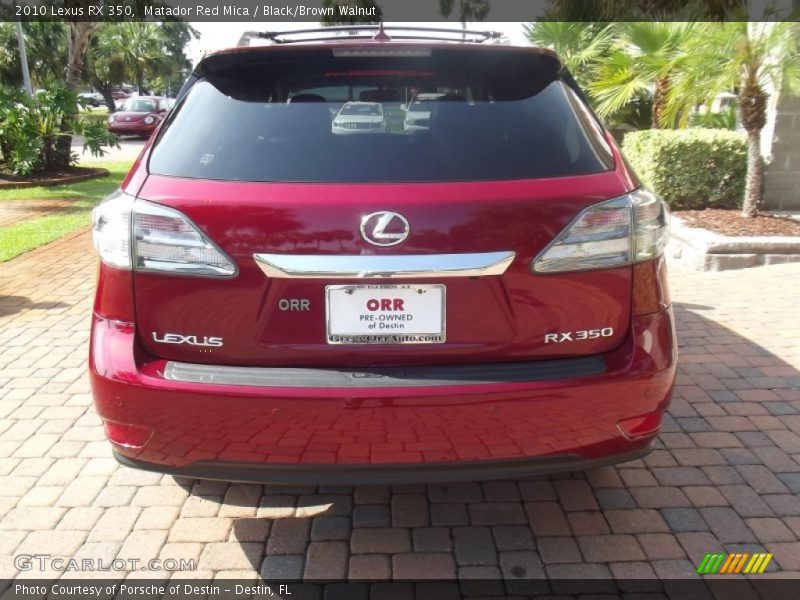 Matador Red Mica / Black/Brown Walnut 2010 Lexus RX 350