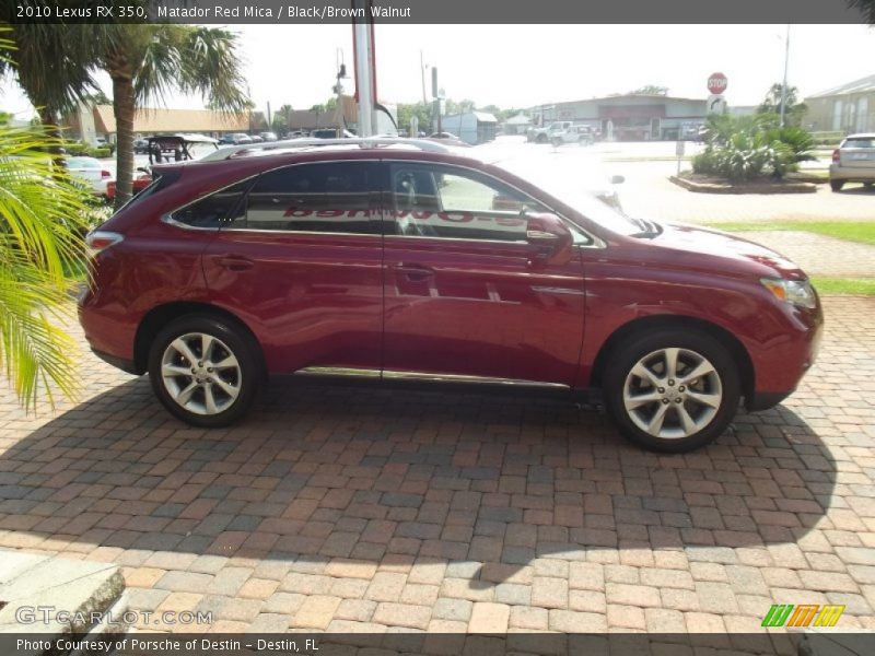 Matador Red Mica / Black/Brown Walnut 2010 Lexus RX 350