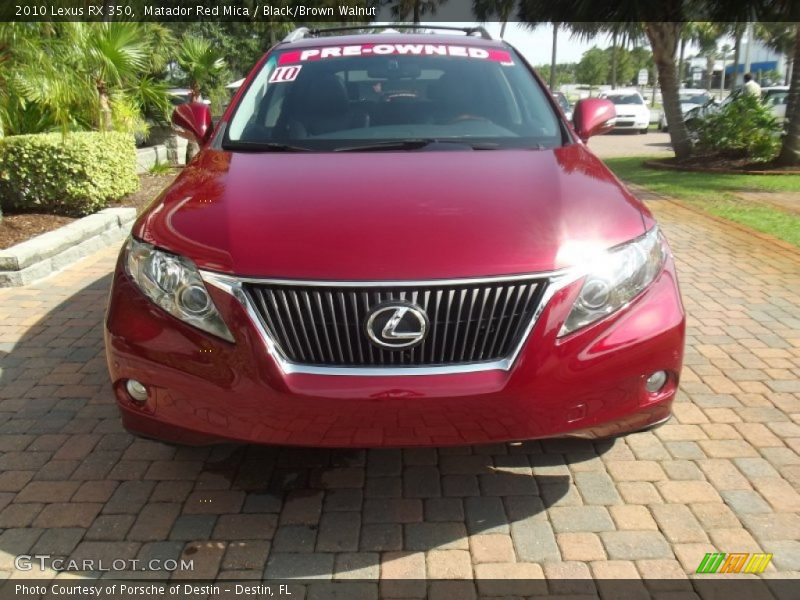 Matador Red Mica / Black/Brown Walnut 2010 Lexus RX 350