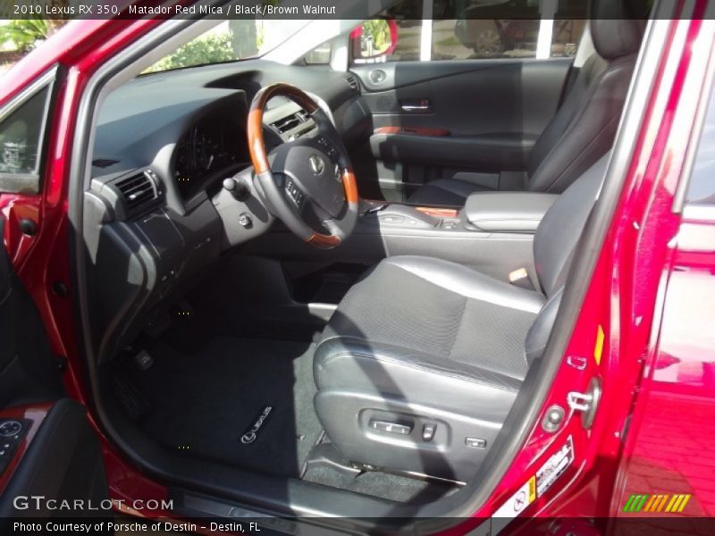 Matador Red Mica / Black/Brown Walnut 2010 Lexus RX 350