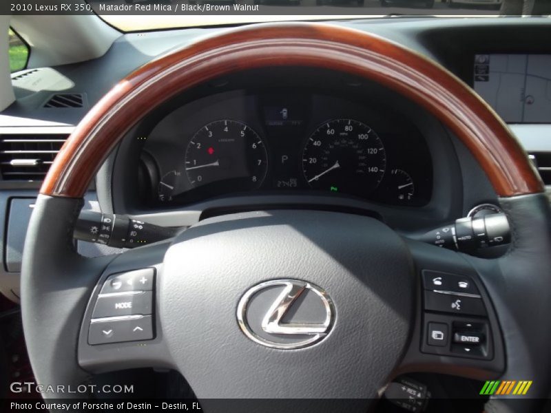 Matador Red Mica / Black/Brown Walnut 2010 Lexus RX 350