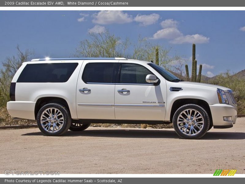 White Diamond / Cocoa/Cashmere 2009 Cadillac Escalade ESV AWD