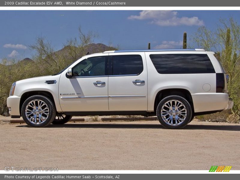 White Diamond / Cocoa/Cashmere 2009 Cadillac Escalade ESV AWD