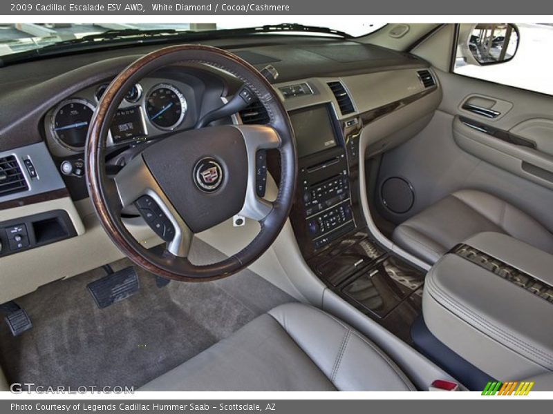 White Diamond / Cocoa/Cashmere 2009 Cadillac Escalade ESV AWD