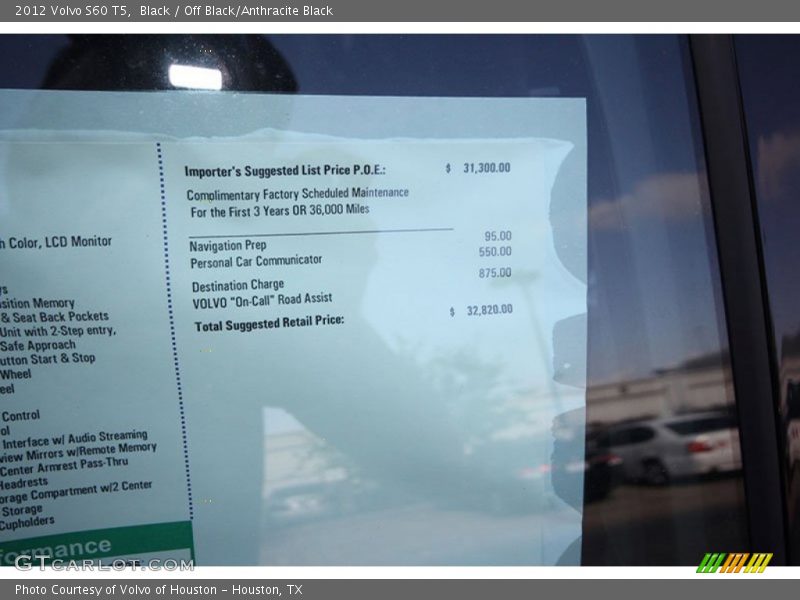 Black / Off Black/Anthracite Black 2012 Volvo S60 T5
