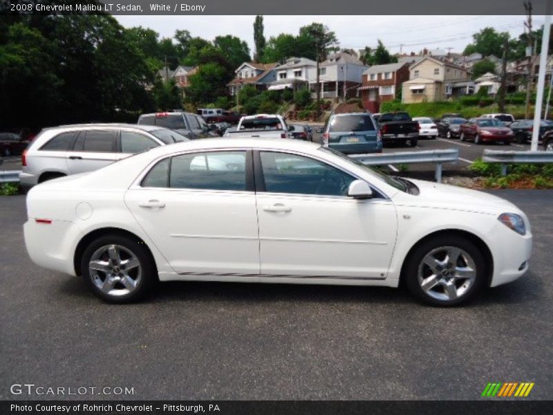 White / Ebony 2008 Chevrolet Malibu LT Sedan