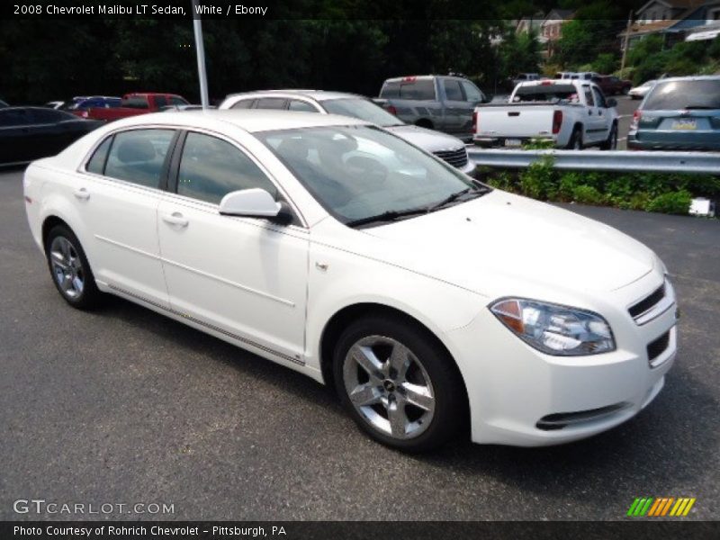 White / Ebony 2008 Chevrolet Malibu LT Sedan