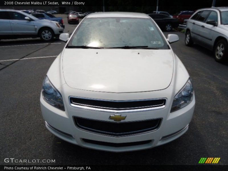 White / Ebony 2008 Chevrolet Malibu LT Sedan