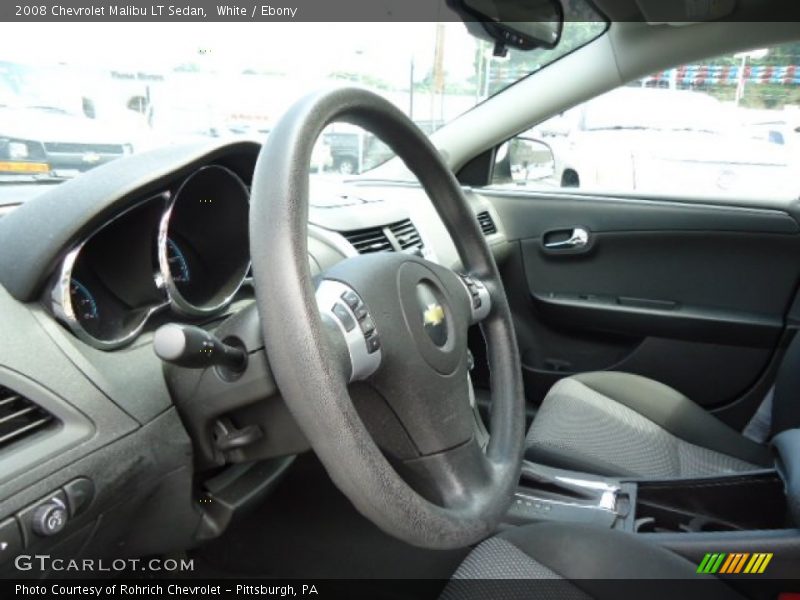 White / Ebony 2008 Chevrolet Malibu LT Sedan