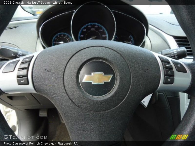 White / Ebony 2008 Chevrolet Malibu LT Sedan