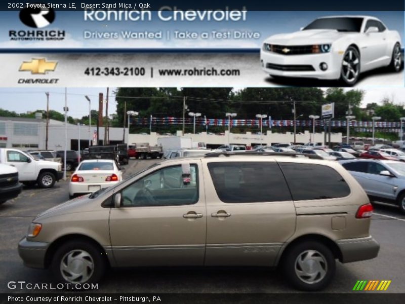 Desert Sand Mica / Oak 2002 Toyota Sienna LE