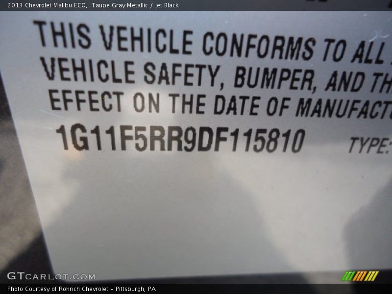 Taupe Gray Metallic / Jet Black 2013 Chevrolet Malibu ECO