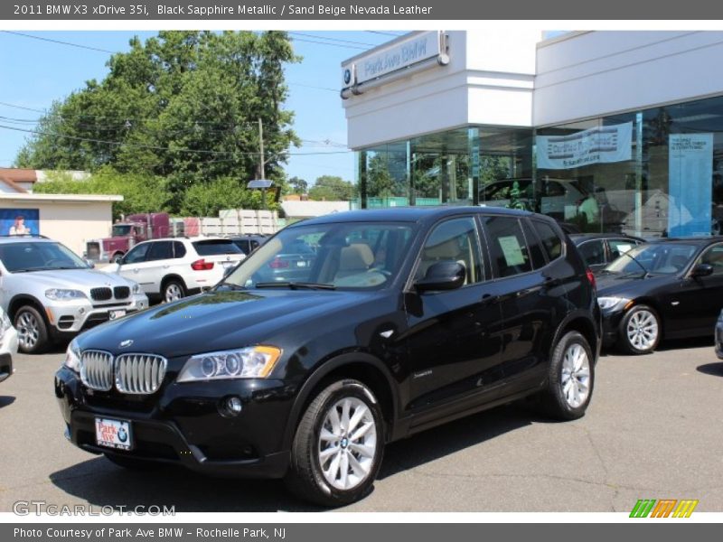 Black Sapphire Metallic / Sand Beige Nevada Leather 2011 BMW X3 xDrive 35i
