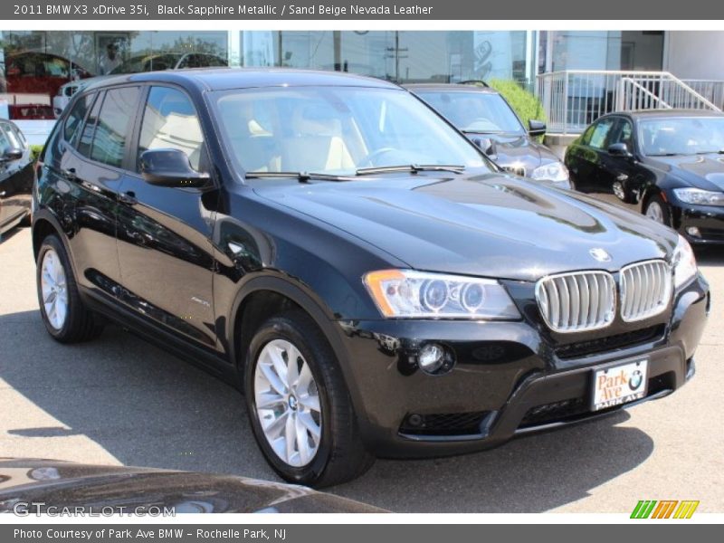 Black Sapphire Metallic / Sand Beige Nevada Leather 2011 BMW X3 xDrive 35i