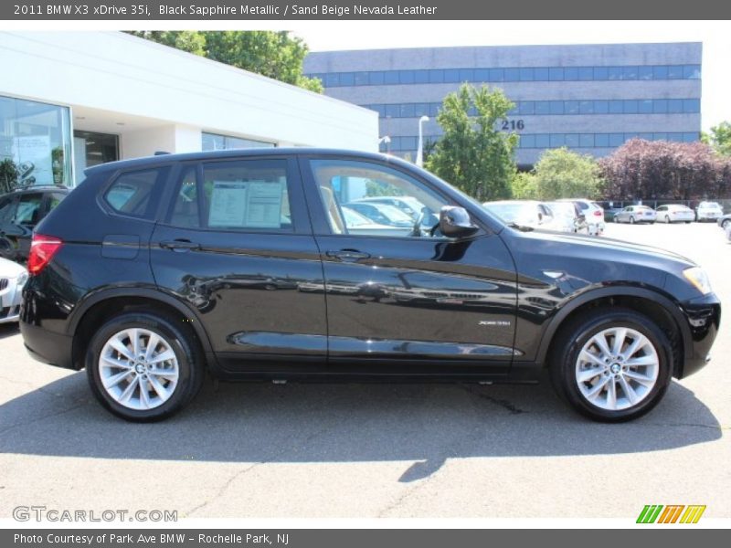 Black Sapphire Metallic / Sand Beige Nevada Leather 2011 BMW X3 xDrive 35i