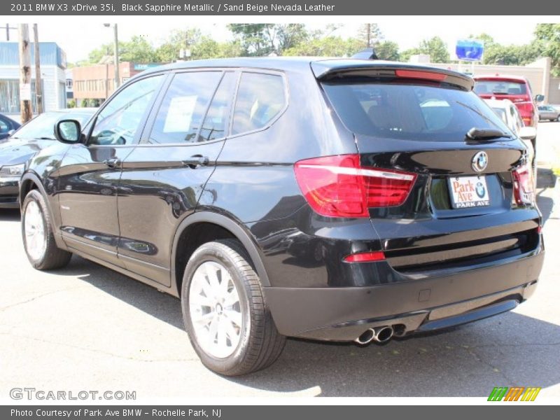Black Sapphire Metallic / Sand Beige Nevada Leather 2011 BMW X3 xDrive 35i