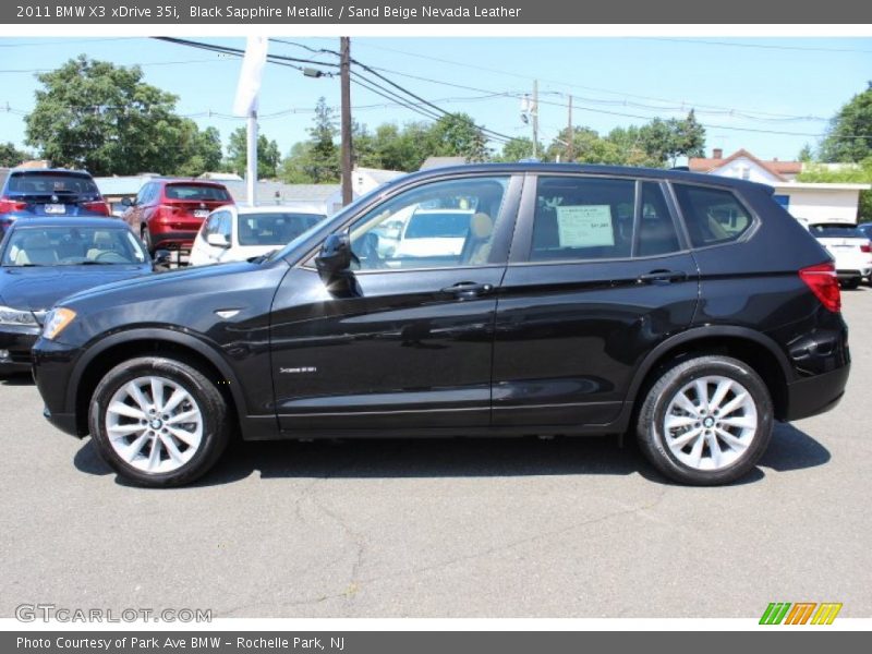 Black Sapphire Metallic / Sand Beige Nevada Leather 2011 BMW X3 xDrive 35i