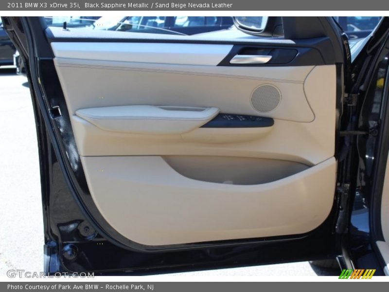 Black Sapphire Metallic / Sand Beige Nevada Leather 2011 BMW X3 xDrive 35i