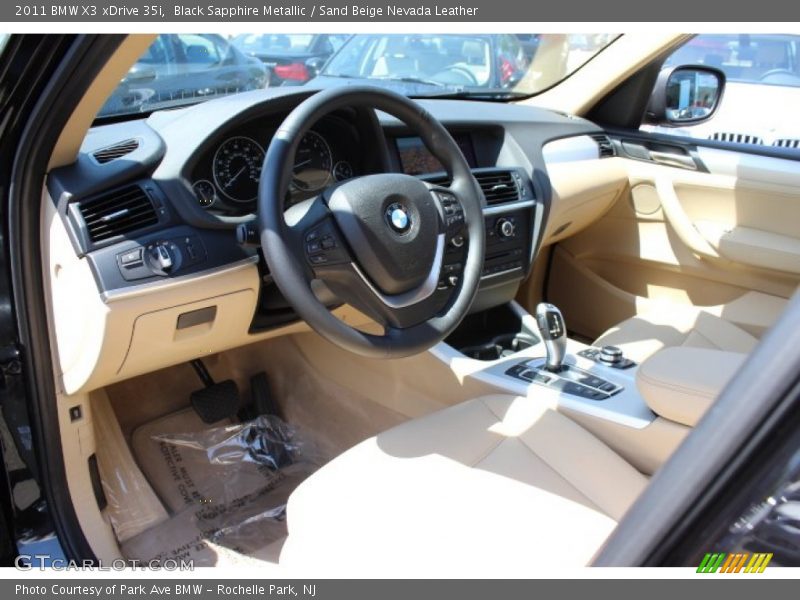 Black Sapphire Metallic / Sand Beige Nevada Leather 2011 BMW X3 xDrive 35i