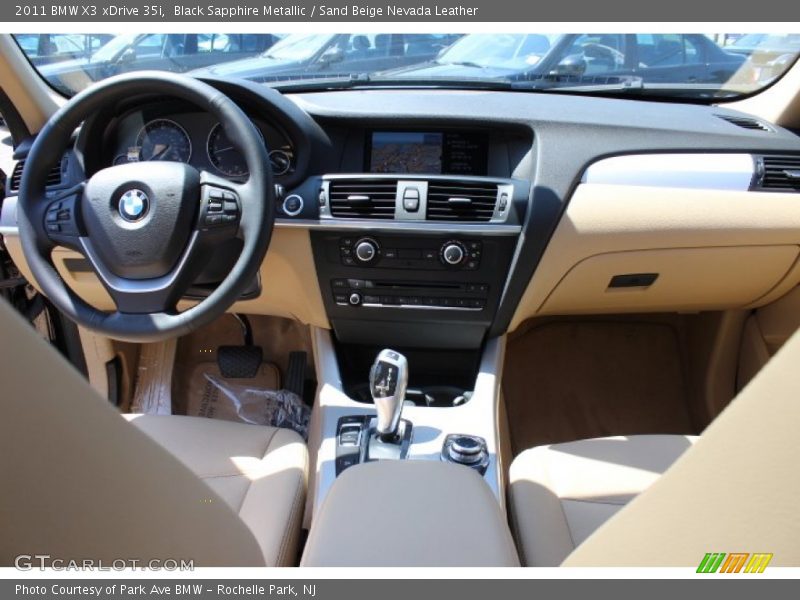 Black Sapphire Metallic / Sand Beige Nevada Leather 2011 BMW X3 xDrive 35i