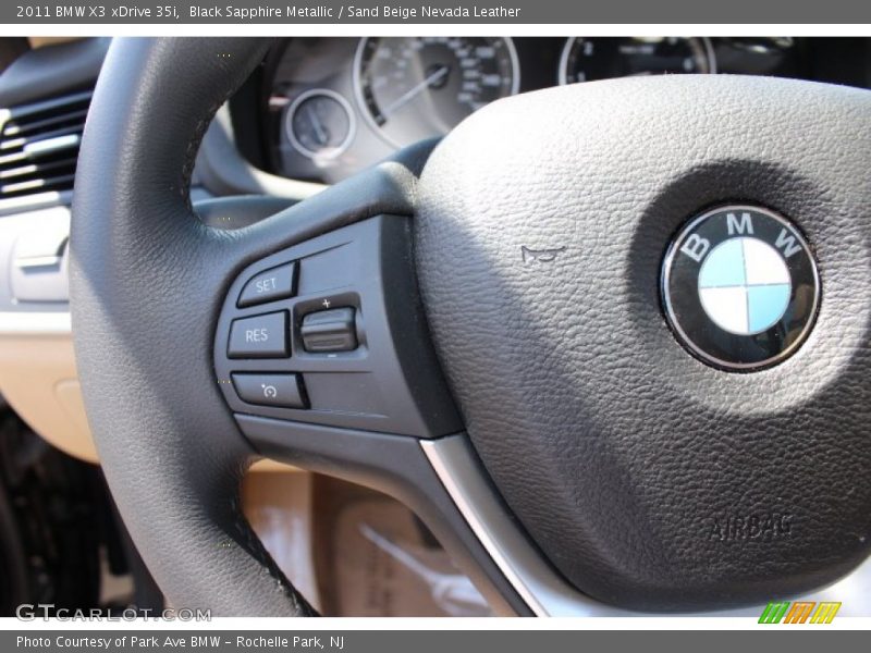 Black Sapphire Metallic / Sand Beige Nevada Leather 2011 BMW X3 xDrive 35i