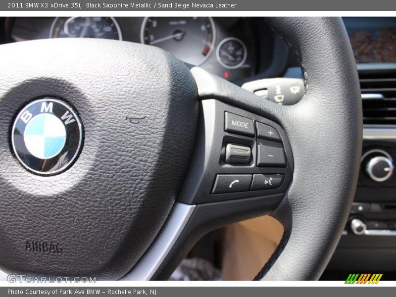 Black Sapphire Metallic / Sand Beige Nevada Leather 2011 BMW X3 xDrive 35i