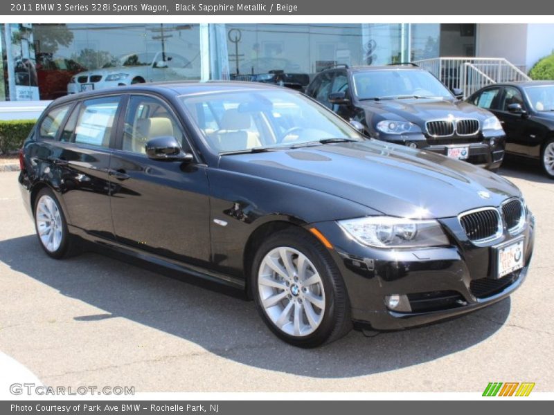 Black Sapphire Metallic / Beige 2011 BMW 3 Series 328i Sports Wagon