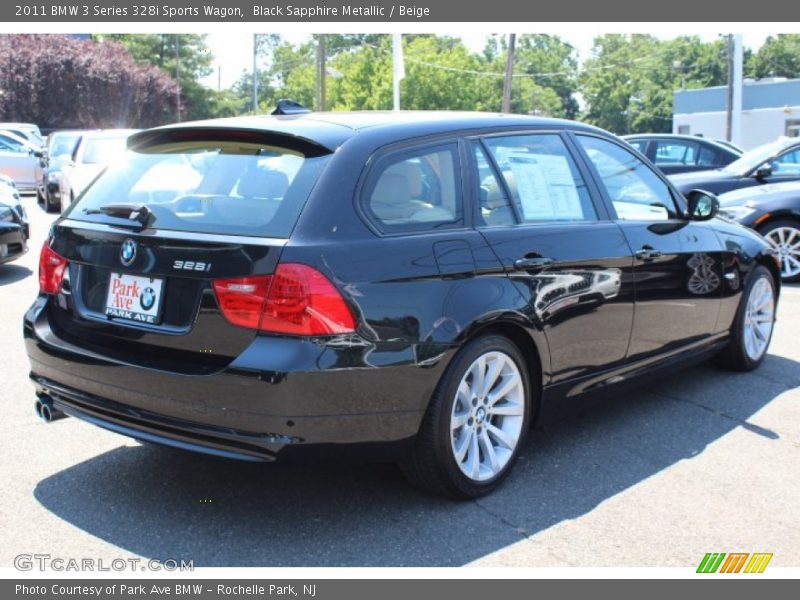 Black Sapphire Metallic / Beige 2011 BMW 3 Series 328i Sports Wagon