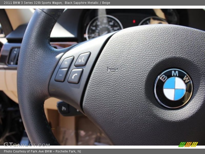 Black Sapphire Metallic / Beige 2011 BMW 3 Series 328i Sports Wagon