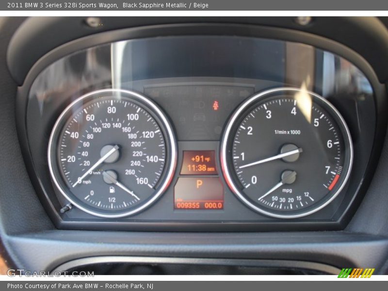 Black Sapphire Metallic / Beige 2011 BMW 3 Series 328i Sports Wagon