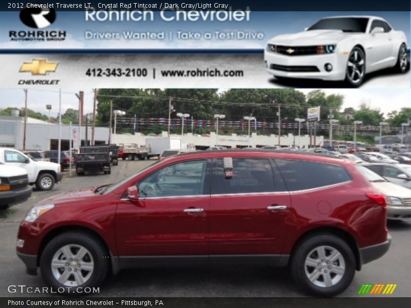 Crystal Red Tintcoat / Dark Gray/Light Gray 2012 Chevrolet Traverse LT