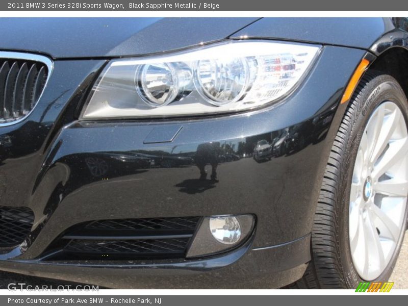 Black Sapphire Metallic / Beige 2011 BMW 3 Series 328i Sports Wagon