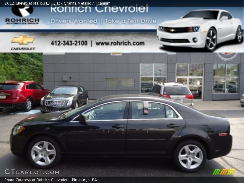 Black Granite Metallic / Titanium 2012 Chevrolet Malibu LS