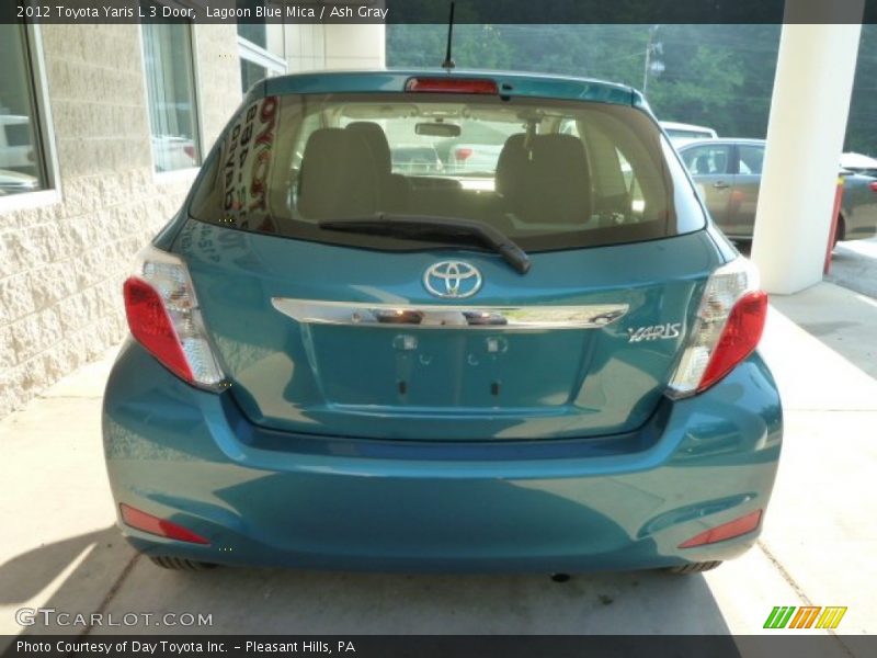 Lagoon Blue Mica / Ash Gray 2012 Toyota Yaris L 3 Door