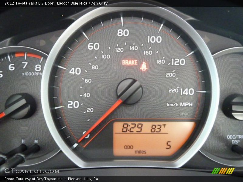 Lagoon Blue Mica / Ash Gray 2012 Toyota Yaris L 3 Door