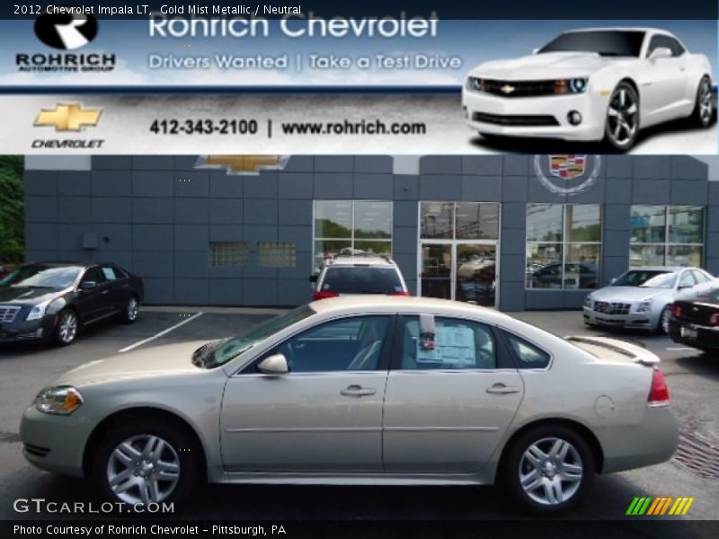 Gold Mist Metallic / Neutral 2012 Chevrolet Impala LT